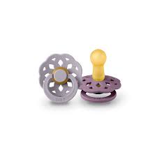 BIBS Boheme 2 PACK Fossil Grey/Mauve Natural Rubber Size 1 Fossil Grey/Mauve - Bibs