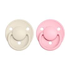 BIBS De Lux 2 PACK Ivory/Baby Pink Latex Size 2 Ivory/Baby Pink - Bibs