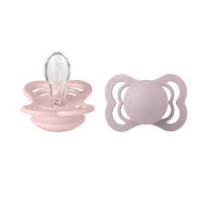 BIBS Supreme 2 Pack Blossom/Dusky Lilac Silicone Size 2 Blossom/Dusky Lilac - Bibs