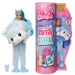 Barbie Cutie Reveal Winter Sparkle Series 3 Isblå - Salg
