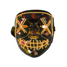 LED Horror Maske Oransj Oransj - Salg