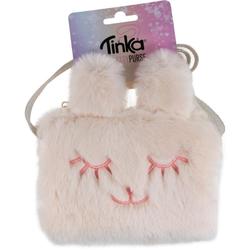 VESKE HVIT PLYSJ M/ANSIKT- ØRER TINKA PRETTY PURSE Hvit plysj - Tinka