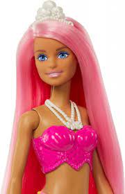 Barbie Core Mermaid Doll - Rosa hår og rosa/gul hale Rosa - Barbie