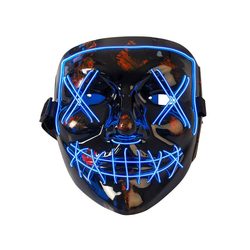 Blå LED maske Blå - Joker