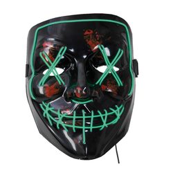 Horror maske LED - Grønn Grøn - Joker