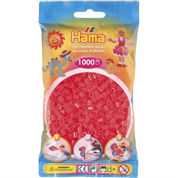 Hama Midi Beads 1000 pcs Neon red 35 207-35 - hama