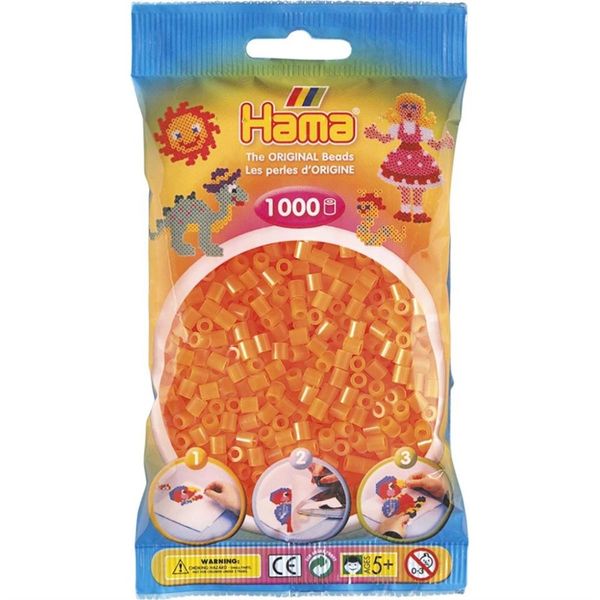 Hama Midi Beads 1000 pcs Neon orange 207-38 207-38 - hama