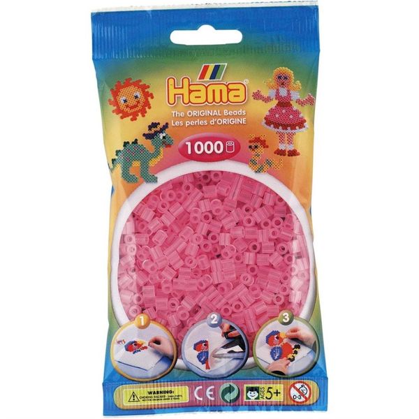 Hama Midi Beads 1000 pcs Tr pink 72 207-72 - hama