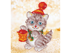 Diamond Dotz. Christmas Kitten Glow. Runde Perler. Kitten Glow - Diamond Dotz