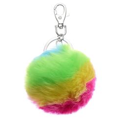 NØKKELRING PLYSJ POM POM REGNBUE  Pompom - Tinka