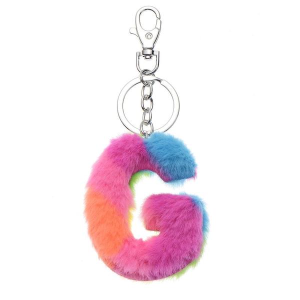 NØKKELRING PLYSJ REGNBUE G G- regnbue - Salg