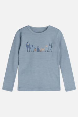 Hust & Claire Awo T-shirt m/dyr, ull 3178 Blue Wind - Salg