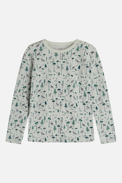 Hust & Claire Awo T-shorte m/mini print, ull 3901 Green Foam - Salg