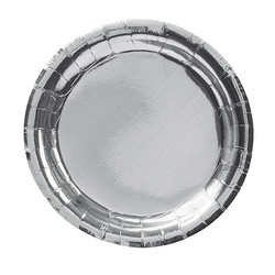 Papp-fat sølv 8pk 18,5 cm Sølv 18,5cm - Bursdag/Fest