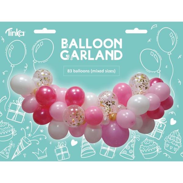 Tinka Ballongbue rosa, 83 ballonger Rosa - Bursdag/Fest