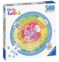 Ravensburger puslespill rundt 500 Circle Of Colors Poke bowl  500 biter - Ravensburger