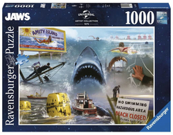 Ravensburger puslespill 1000 Jaws - Haisommer  1000 biter - Ravensburger