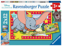 Ravensburger puslespill 2x12 Disney Dyr  2x12 - Ravensburger