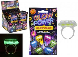 Glow Power - Glow Rings 6stk i pakken 6 stk i en pakke, forskjellige farger - Småvarer