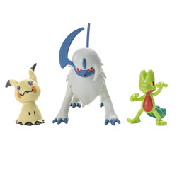 Pokemon battle figure set Treecko, mimikyu og absol - pokèmon