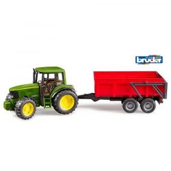 Bruder John Deere 6920 m/tipphenger med rød henger - Bruder