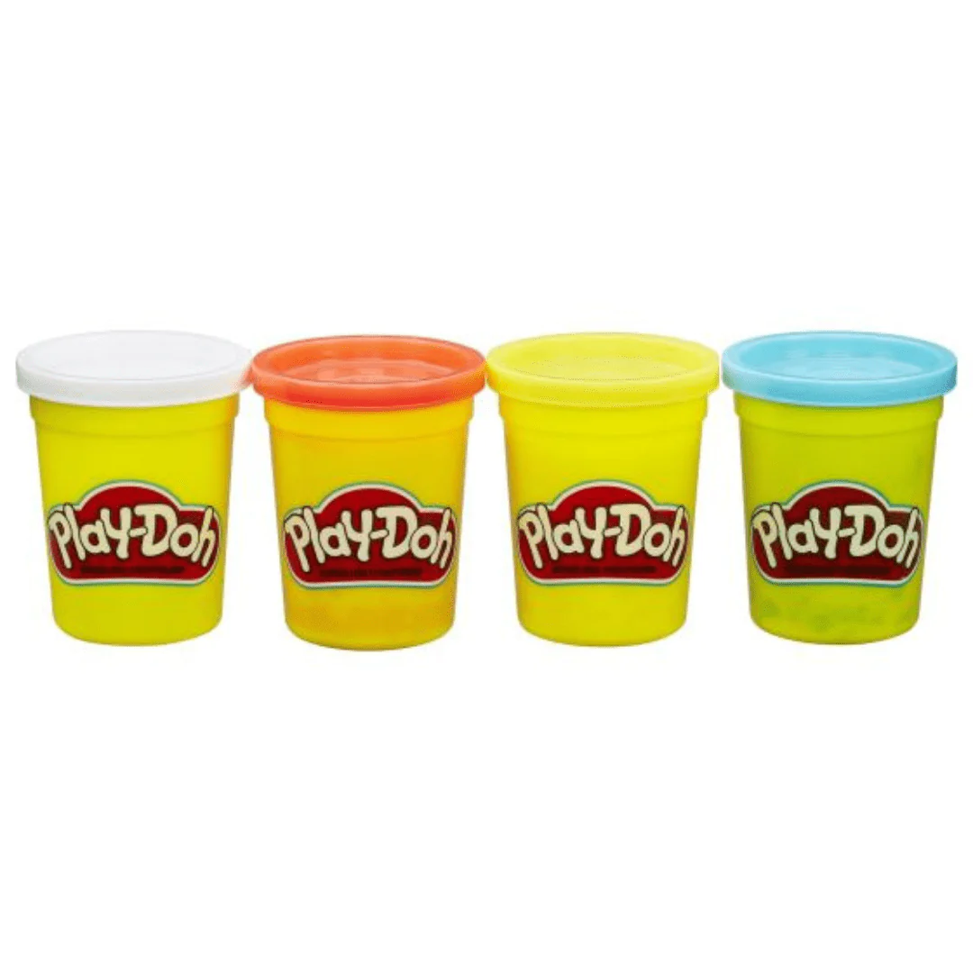 Play-Doh 4pk - Kvit, raud, gul og blå  4pk, 4 farger - PLAY-DOH
