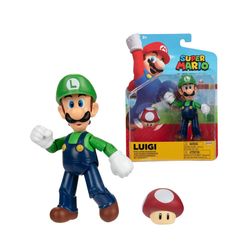 Super Mario W29 figur 10 cm Luigi with mushroom - Super Mario
