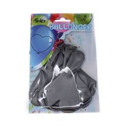 Ballonger 8 pk - Metallic Sølv Hjerte Sølv Hjerte - Tinka