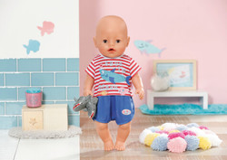 DUKKEKLÆR - BABY BORN PYJAMAS M/SKO BLÅ 43CM Pyjamas - Baby Born