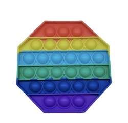 Plop up! Pop it - regnbue farga Åttekant - Fidget Toys