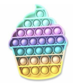 Plop up! Pop it - regnbue pastell Cupcake - Fidget Toys