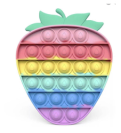 Plop up! Pop it - regnbue pastell Jordbær - Fidget Toys