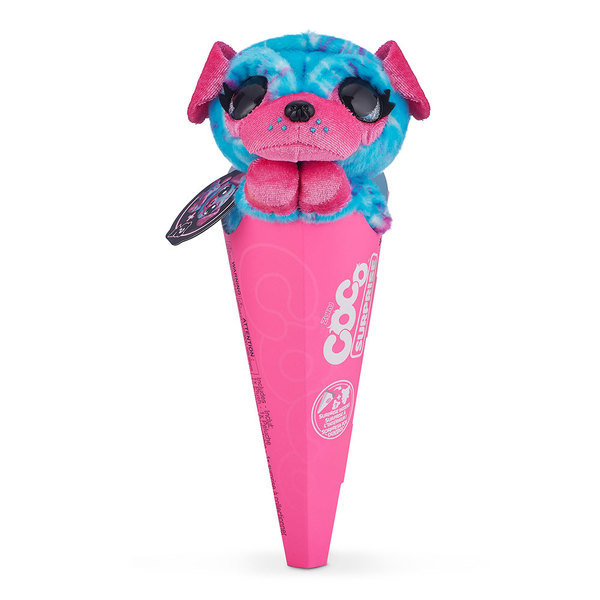 Coco Surprise Neon Plysjbamse Blå hund (Poppy) - Salg