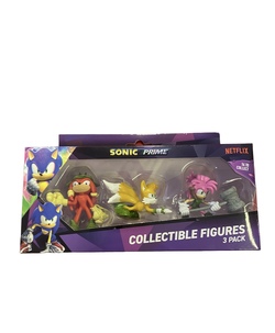 Sonic prime - figurer 3pk Raud, gul og rosa - Sonic The HedgeHog