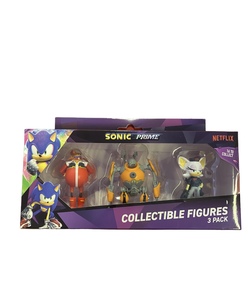 Sonic prime - figurer 3pk Raud, oransje og kvit - Sonic The HedgeHog