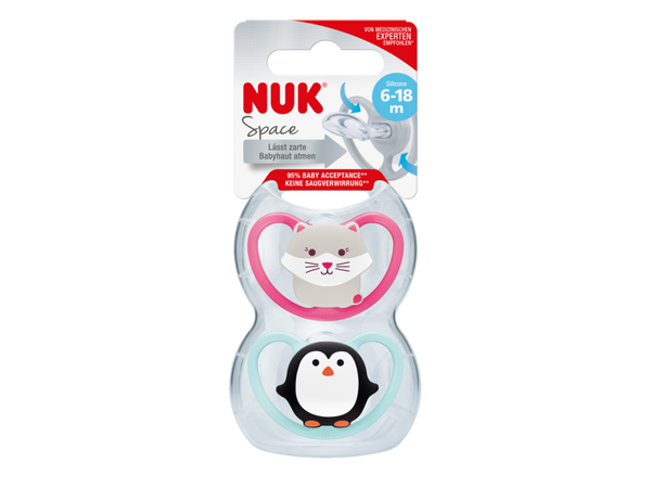 NUK Pacifier Space Smokk 18-36m katt/pingvin - NUK