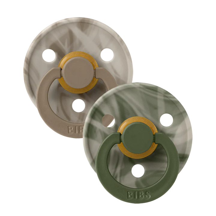 BIBS Colour 2pk tie dye camo green mix/Natural rubber latex - Round str 2 Camo Green Mix - Bibs