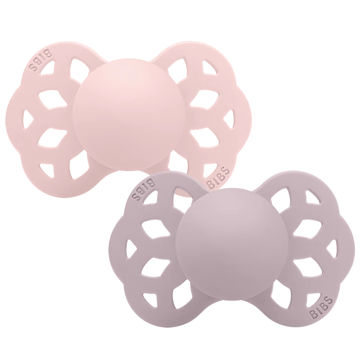 BIBS Infinity 2pk Blossom/Dusky Lilac /Silicone - str 2 Blossom/Dusky Lilac - Bibs