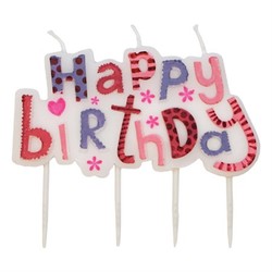 Kakelys - Happy Birthday Rosa Happy Birthday - Bursdag/Fest