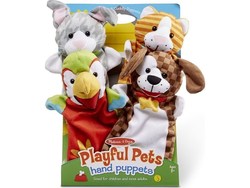 Melissa & Doug Hånddukker lekne kjæledyr 4pk 4pk med hånddukker - Salg