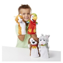 Melissa & Doug Hånddukker lekne kjæledyr 4pk 4pk med hånddukker - Salg