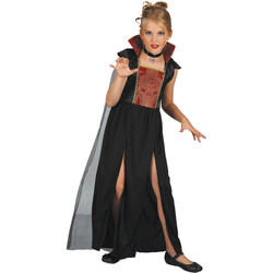 Costume Vampiress Black str. 122-134 Vampyr kjole - Halloween