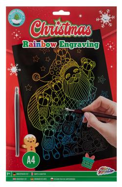Grafix SCRATCH KIT - JULEMOTIV  Regnbuefarga - Hobby