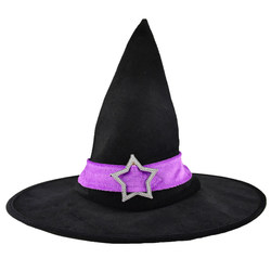 Hekse hatt Black/Purple 40 cm Hekse hatt - Halloween