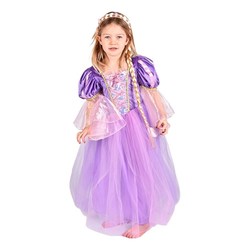 Den gode feen prinsessekjole lilla med flette 7-8år 122- 128 - Halloween