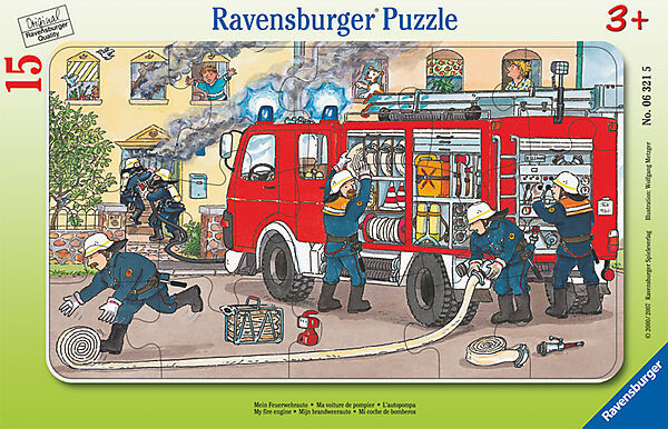 Ravensburger plate puslespel 15 biter - My fire engine 15 biter - Ravensburger