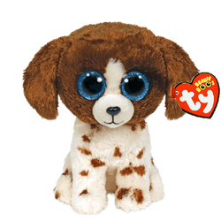 TY MUDDLES - BROWN/WHITE DOG 15CM Muddles - Ty