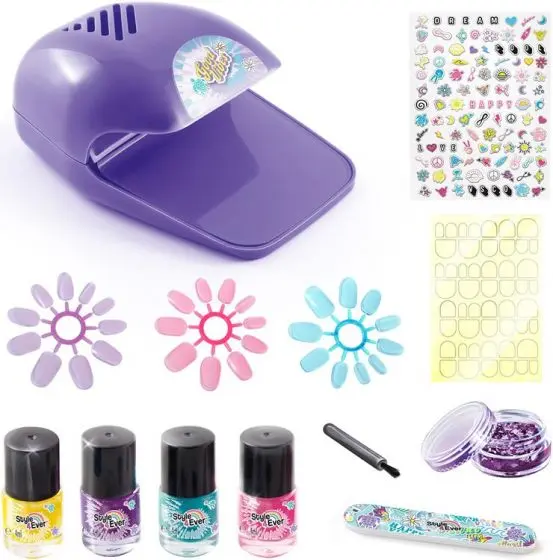Style 4 Ever Nail Art Manikyrsett med neglelakk, negletørker og tilbehør Manicure set - Sminke