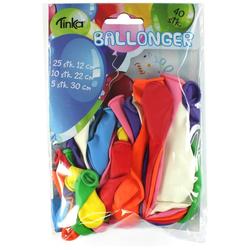 BALLONGER RUNDE 40 STK ASS FARGER TINKA 40pkn - Tinka