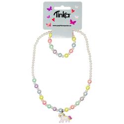 HALSKJEDE/ARMBÅND PERLER M/UNICORN TINKA BEAUTY Halskjede - Tinka